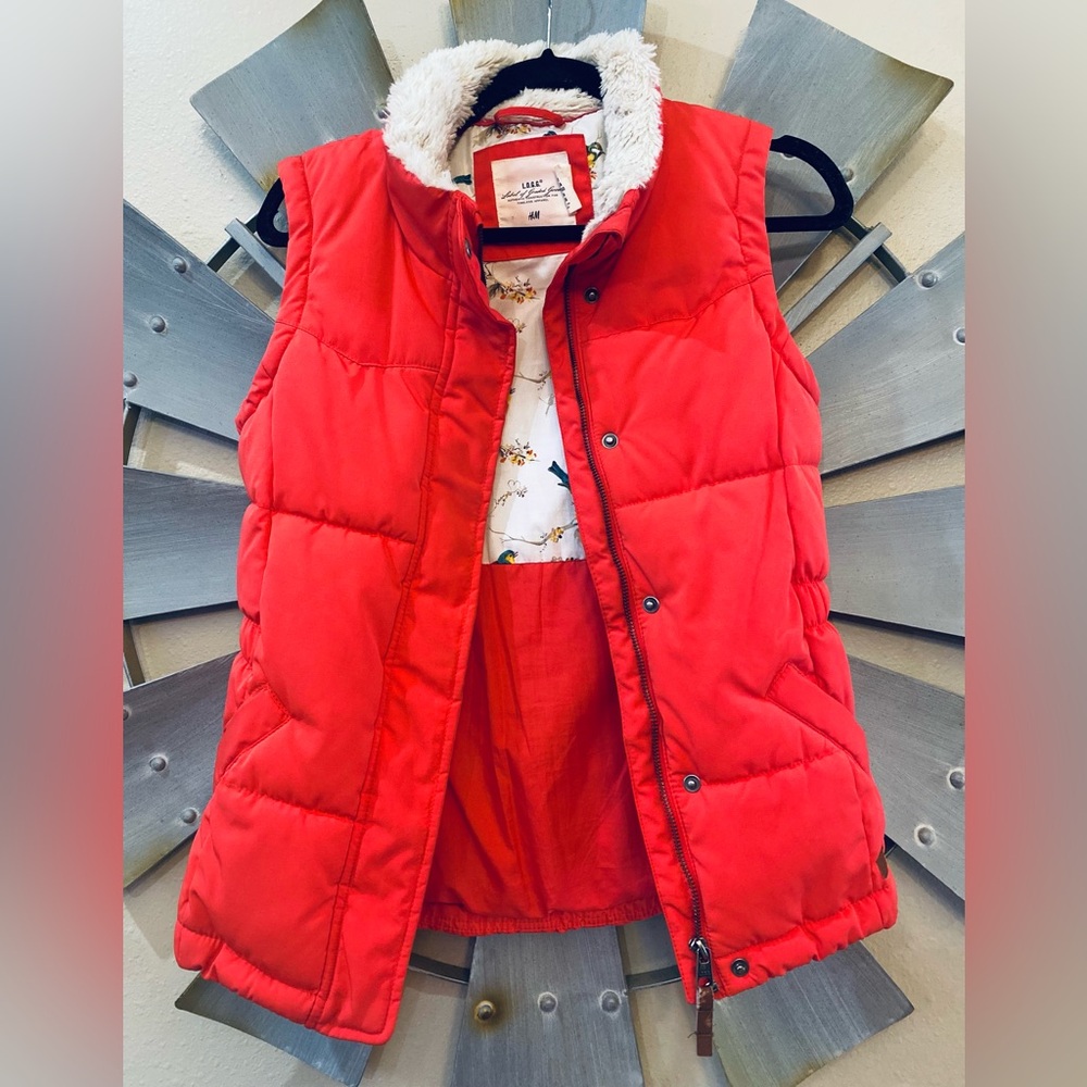 H&M Coral Red Kids  Puffer Vest